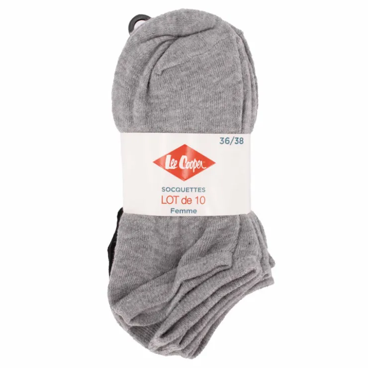 LEE COOPER Socquette unie lot x10 noumea Femme GRIS Online
