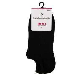 LULU CASTAGNETTE Socquettes lot x3 lalita Femme NOIR New
