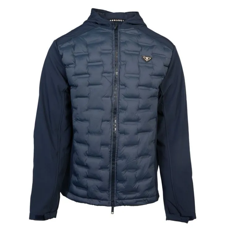 BILL TORNADE Softshell capuche matelassé racing Homme BLEU FONCE Clearance