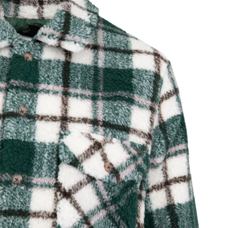 VOLCOM Surchemise polaire légère à carreaux bucheron Femme VERT FONCE Hot