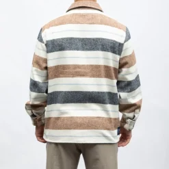 DEELUXE 74 Surchemise teo à rayures laine Homme BLANC ECRU Sale