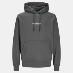 JACK & JONES Sweat à capuche Vesterbro coton mélangé couleur unie Homme GRIS New