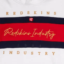 REDSKINS Sweat à capuche en coton logo brodé 8-16 ans Enfant BLANC New