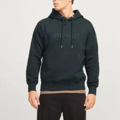 JACK & JONES Sweat à capuche frederiksberg doux coton Homme VERT FONCE Clearance