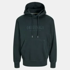 JACK & JONES Sweat à capuche frederiksberg doux coton Homme VERT FONCE Clearance