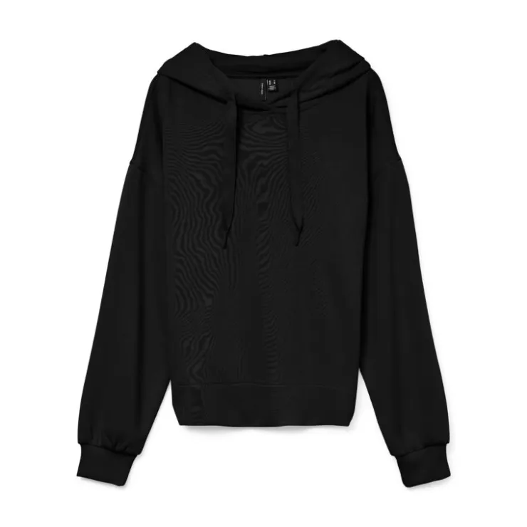VERO MODA Sweat à capuche maille avec cordons rubans hali Femme NOIR Discount