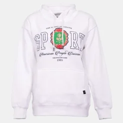 AMERICAN PEOPLE Sweat à capuche Scott coton inscription Sport Femme BLANC Hot