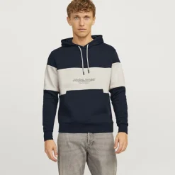JACK & JONES Sweat à capuche sky captain Lakewood Homme BLEU FONCE