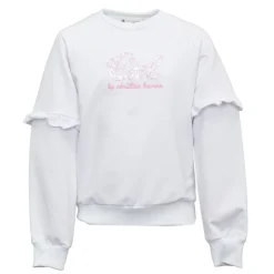 CXL BY CHRISTIAN LACROIX Sweat à sequins coton col rond manches avec volants Fille BLANC Outlet