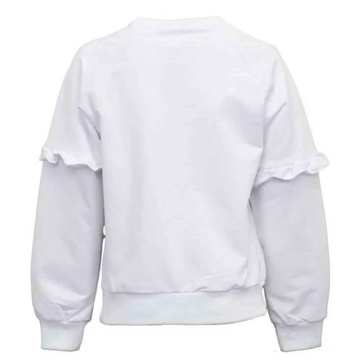 CXL BY CHRISTIAN LACROIX Sweat à sequins coton col rond manches avec volants Fille BLANC Outlet