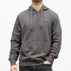 HELVETICA Sweat a capuche gaia coton Homme GRIS FONCE