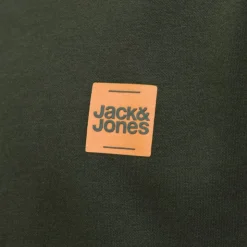JACK & JONES Sweat brandy coton col ras de cou manches longues Homme VERT FONCE Hot