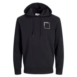 JACK & JONES Sweat capuche doux Verner coton Homme NOIR New