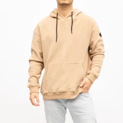 DEELUXE 74 Sweat capuche solstice avec grande poche Homme BEIGE