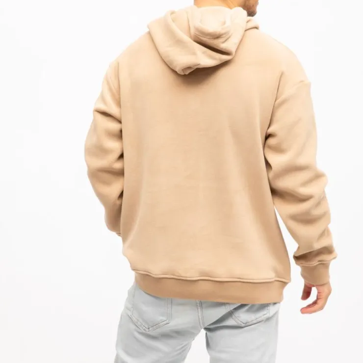 DEELUXE 74 Sweat capuche solstice avec grande poche Homme BEIGE