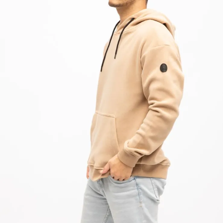 DEELUXE 74 Sweat capuche solstice avec grande poche Homme BEIGE