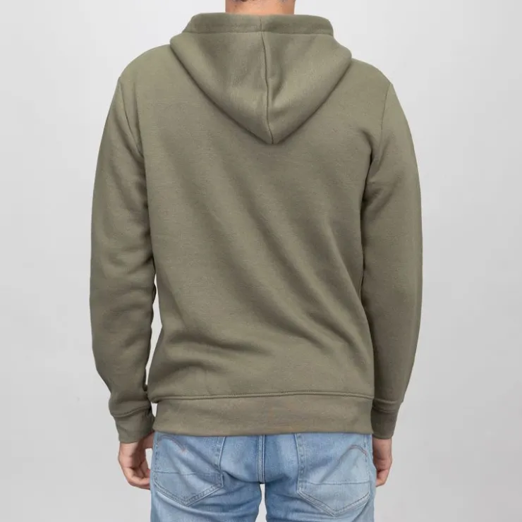 PANAME BROTHERS Sweat capuche zippé manches longues poche kangourou Sylvain Homme KAKI Sale