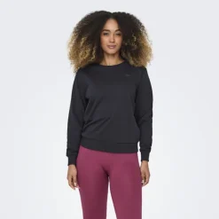 ONLY PLAY Sweat coton Font Life doux Femme BLEU FONCE