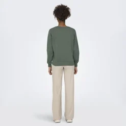 ONLY PLAY Sweat coton Font Life doux Femme VERT Hot