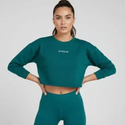 ONLY Sweat court inscription "avenue" poitrine Femme VERT New