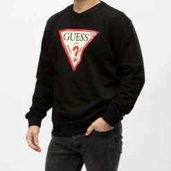 GUESS Sweat coton Homme NOIR Sale