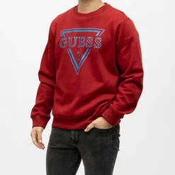 GUESS Sweat coton Homme BORDEAUX