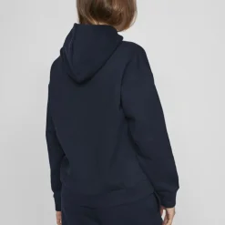 VILA Sweat Huris coton avec capuche Femme BLEU FONCE
