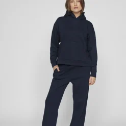 VILA Sweat Huris coton avec capuche Femme BLEU FONCE