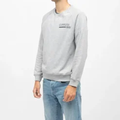 CERRUTI Sweat manches longues col rond coda imprimé logo Homme GRIS CLAIR Best
