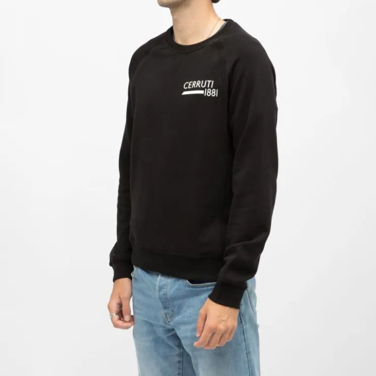 CERRUTI Sweat manches longues col rond coda imprimé logo Homme NOIR Online