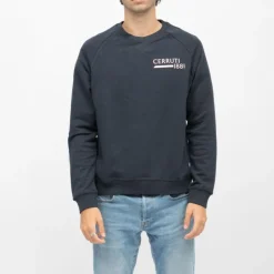 CERRUTI Sweat manches longues col rond coda imprimé logo Homme BLEU FONCE Sale
