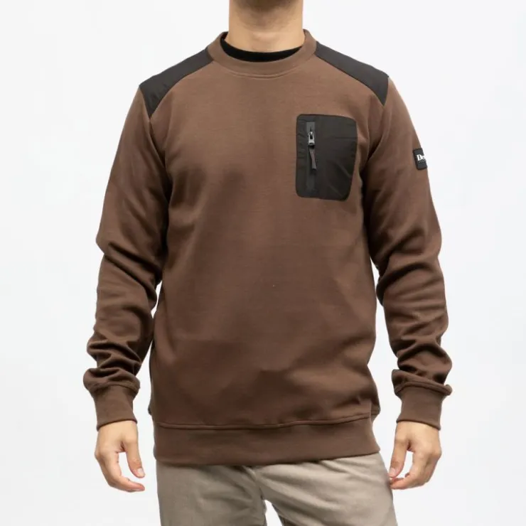 DEELUXE 74 Sweat meteor color block avec poche zippée Homme MARRON FONCE