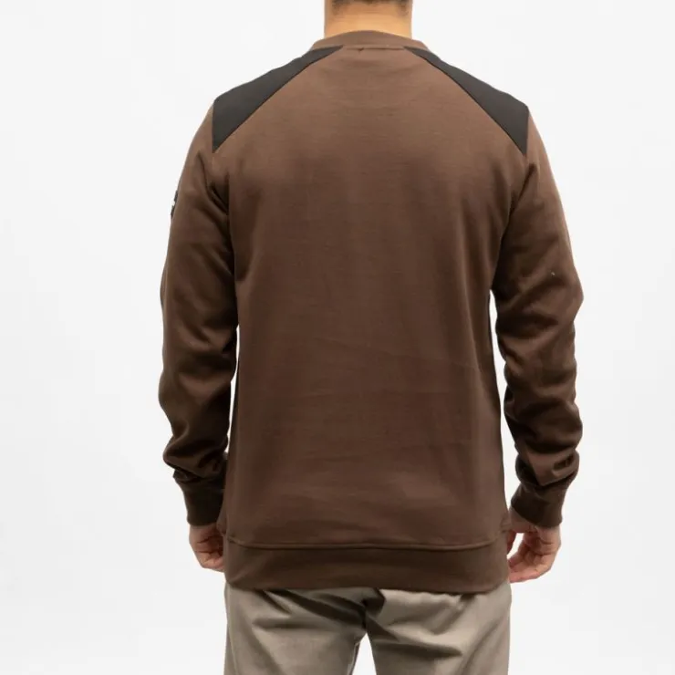 DEELUXE 74 Sweat meteor color block avec poche zippée Homme MARRON FONCE