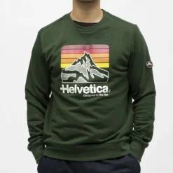 HELVETICA Sweat monaco coton Homme VERT FONCE
