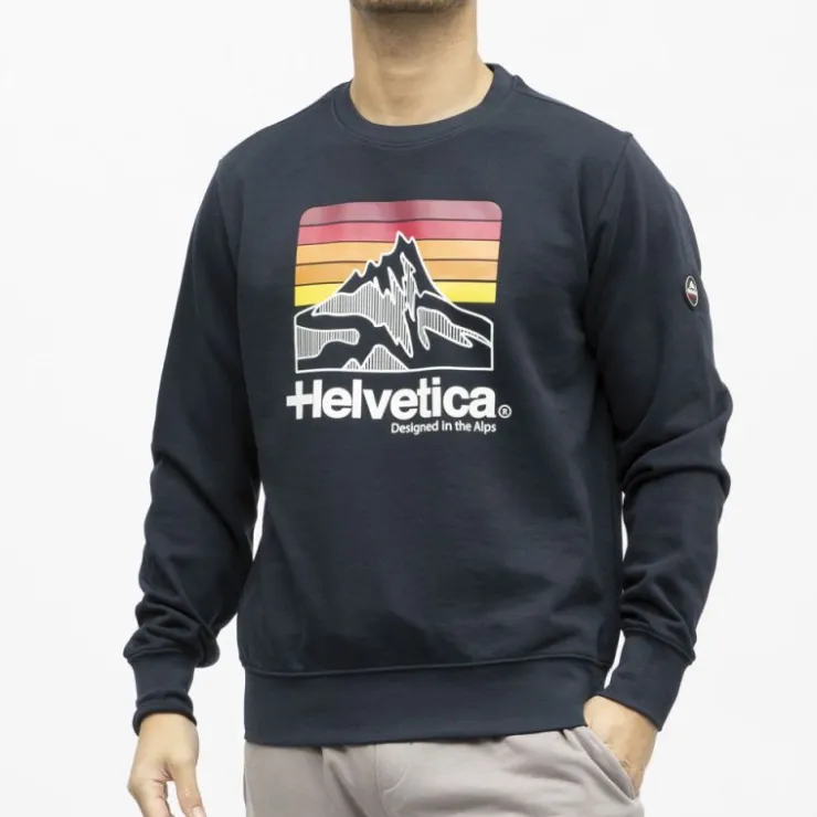 HELVETICA Sweat monaco coton Homme BLEU FONCE Sale