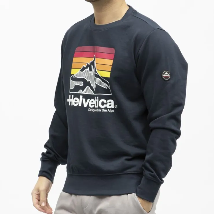 HELVETICA Sweat monaco coton Homme BLEU FONCE Sale
