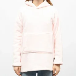 LULU CASTAGNETTE Sweat plaid à capuche avec grande poche Femme ROSE CLAIR Clearance
