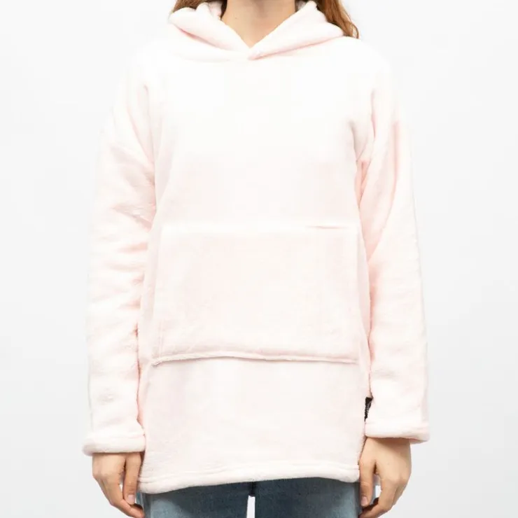 LULU CASTAGNETTE Sweat plaid à capuche avec grande poche Femme ROSE CLAIR Clearance
