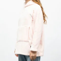 LULU CASTAGNETTE Sweat plaid à capuche avec grande poche Femme ROSE CLAIR Clearance