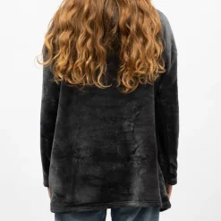 LULU CASTAGNETTE Sweat plaid à capuche avec grande poche Femme GRIS FONCE Clearance