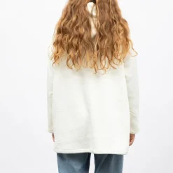 LULU CASTAGNETTE Sweat plaid à capuche avec grande poche Femme BLANC ECRU