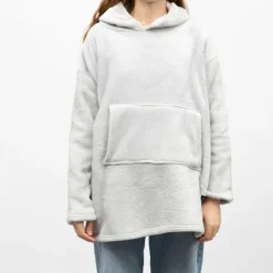 LULU CASTAGNETTE Sweat plaid à capuche avec grande poche Femme GRIS CLAIR Outlet