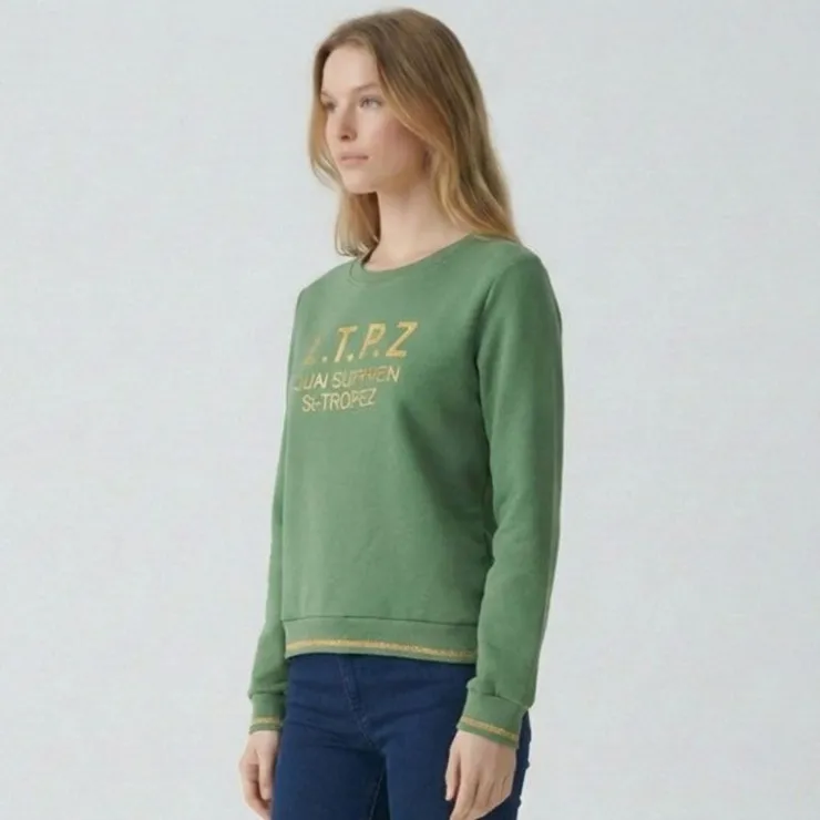 LES TROPEZIENNES PAR M.BELARBI Sweat talweg Femme VERT Best