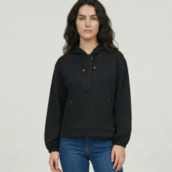 LES TROPEZIENNES PAR M.BELARBI Sweat zip a capuche lignite Femme NOIR Best