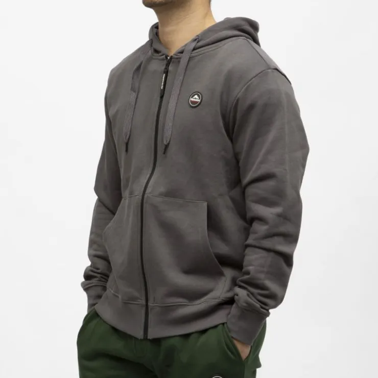 HELVETICA Sweat zip capuche gaia Homme GRIS FONCE Best