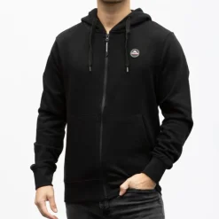 HELVETICA Sweat zip capuche gaia Homme NOIR Outlet