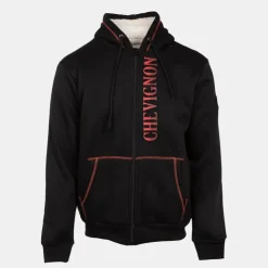CHEVIGNON Sweat zippé à capuche fourrée surpiqures colorées Homme NOIR Discount
