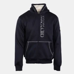 CHEVIGNON Sweat zippé à capuche fourrée surpiqures colorées Homme BLEU FONCE Online