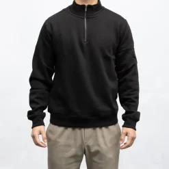 DEELUXE 74 Sweat zippé col montant basique NOIR Best