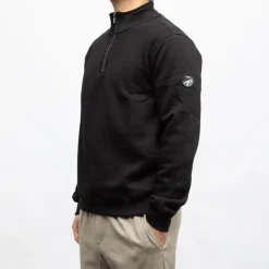 DEELUXE 74 Sweat zippé col montant basique NOIR Best